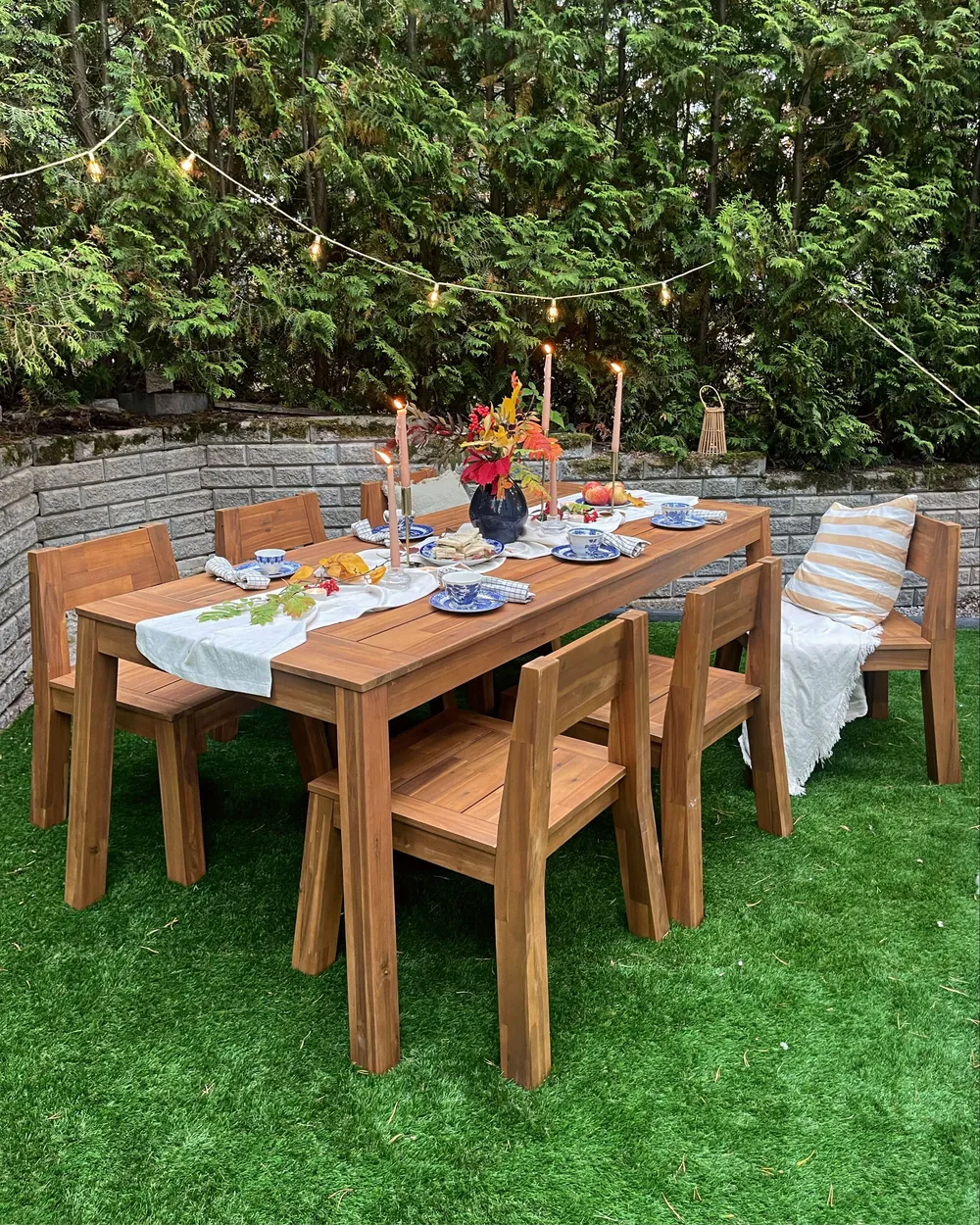 Gartenmöbel Set 6-Sitzer LIVORNO Akazienholz Braun_844755