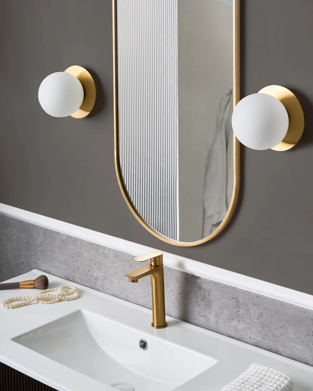 Wandlampe 2er Set BOUBLE Metall Gold_1009143