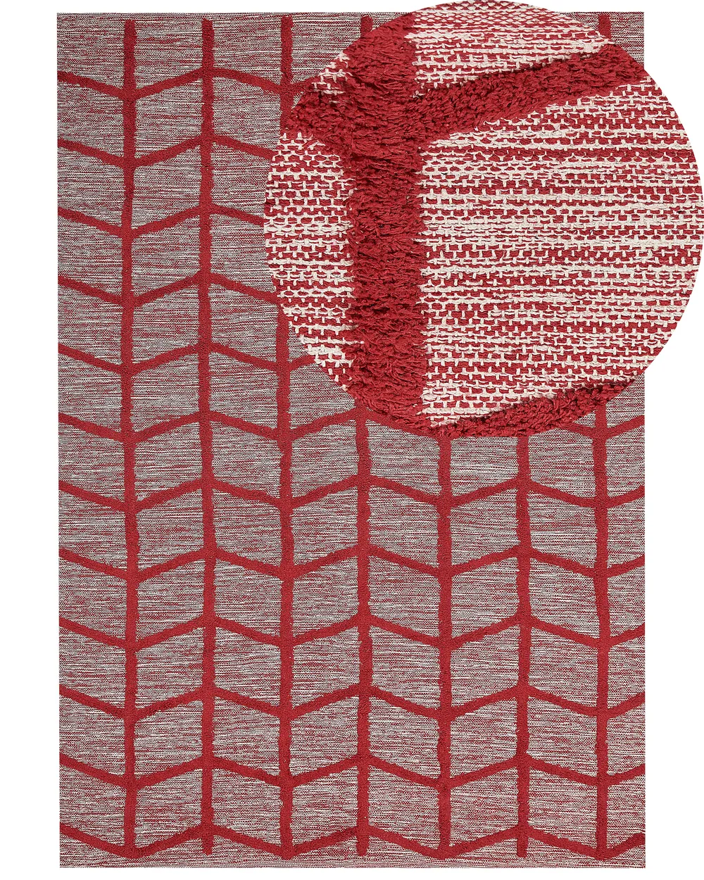 Vloerkleed katoen rood in diverse formaten SIVAS