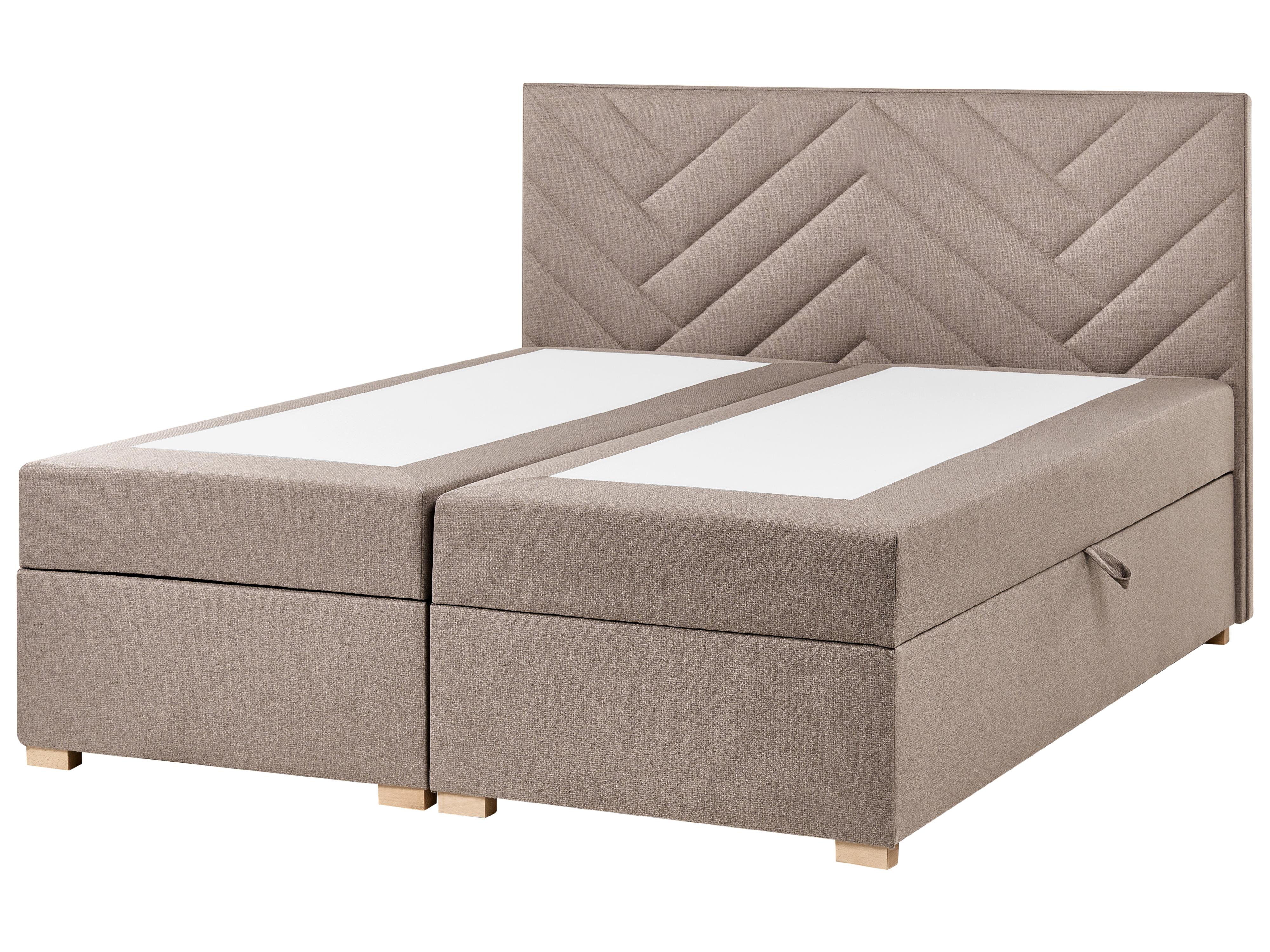 Kontinentalni krevet s prostorom za pohranu ESQUIRE Sivo-bež 160 x 200 cm_1016256