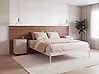 Bett mit Lattenrost Metall VAURS 140 x 200 cm Hellbeige