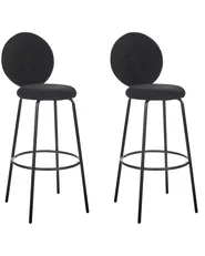 Set of 2 Bar Chairs EMERY Boucle Black_1022208