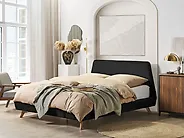 Bett mit Lattenrost Samtstoff VIENNE 180 x 200 cm Schwarz_1182833