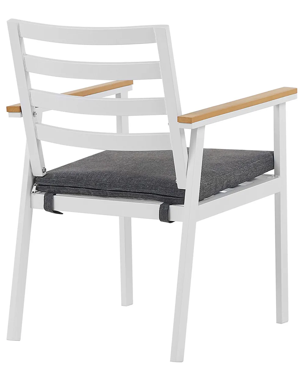 Set mit 4 Stühlen und Sitzkissen CAVOLI Metall Grau_777366