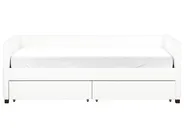 Tagesbett mit Stauraum MARRAY Samtstoff Cremeweiß 90 x 200 cm_969799