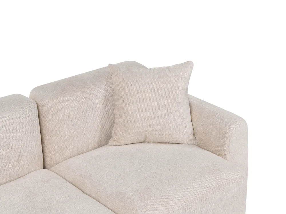 Modular Corner Sofa 3 Seater HEDE with Ottoman Fabric Light Beige Right Hand_1092189