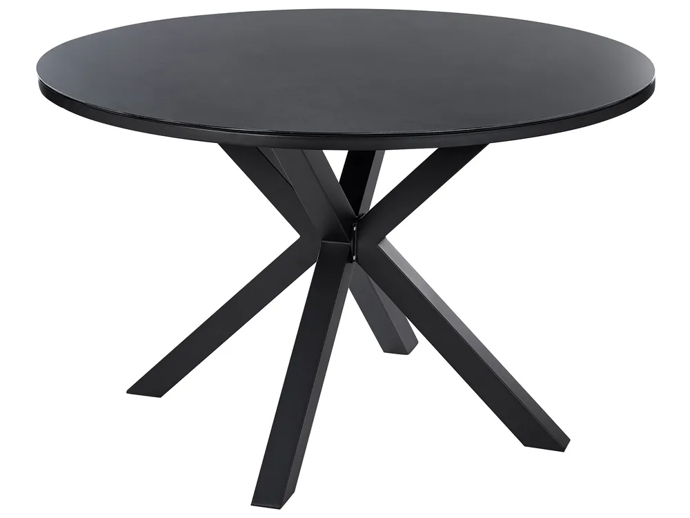 Gartentisch MALETTO 120 cm 120 cm Glas Schwarz