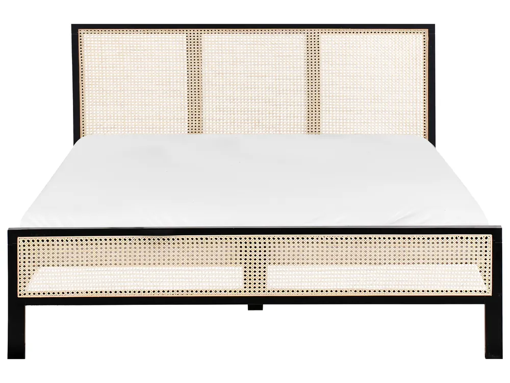 Bed Pine Wood SALERNAS 160 x 200 cm (EU King Size) Black_976982