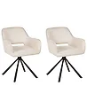Esszimmerstuhl 2er Set drehbar LOURES Stoff Hellbeige
