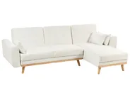 Eckschlafsofa 3-Sitzer KAARINA II Stoff Weiß linksseitig_981791