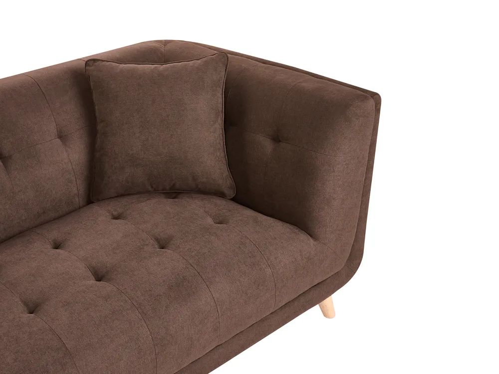 Sofa 2 Seater HABO with Ottoman Fabric Dark Brown_1077324