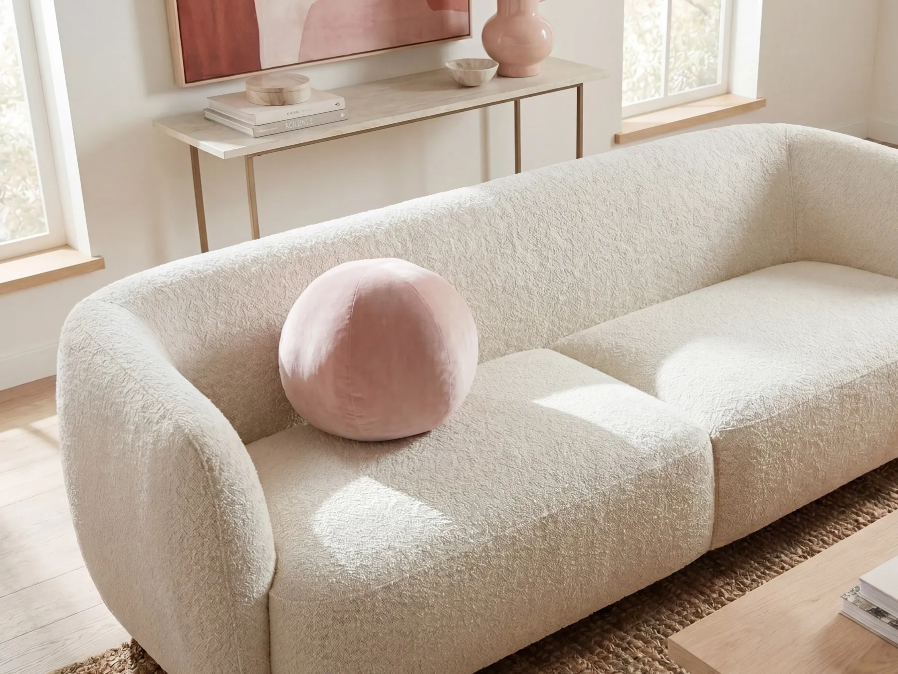 Throw Cushion SALVIA 30 x 30 cm Velvet Pink Solid_936048