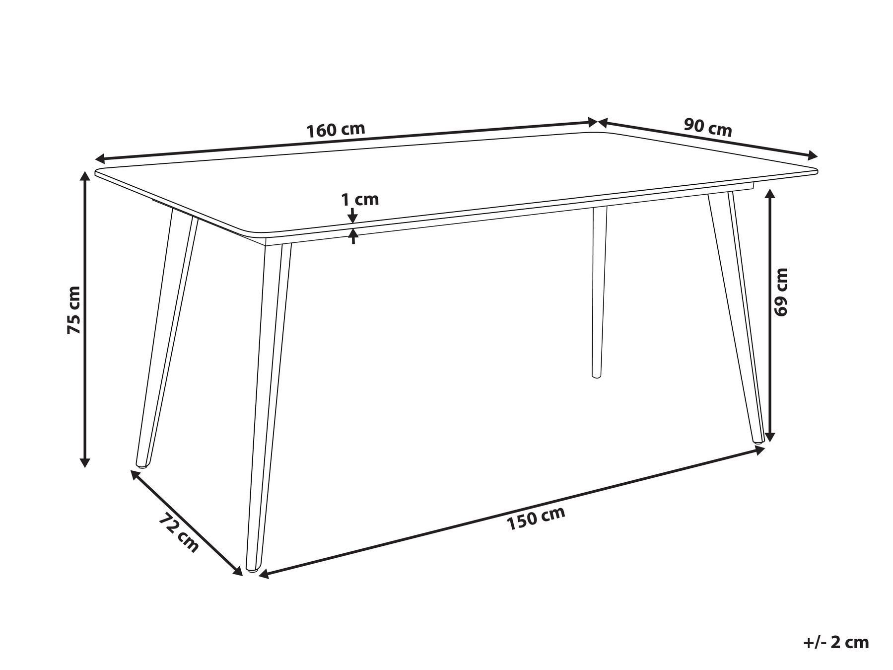 Gartentisch RODALLO 160 cm 90 cm Stein Travertinoptik_1038354