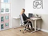 Eckschreibtisch elektrisch höhenverstellbar DESTINES 160 cm x 109 cm Weiß linksseitig