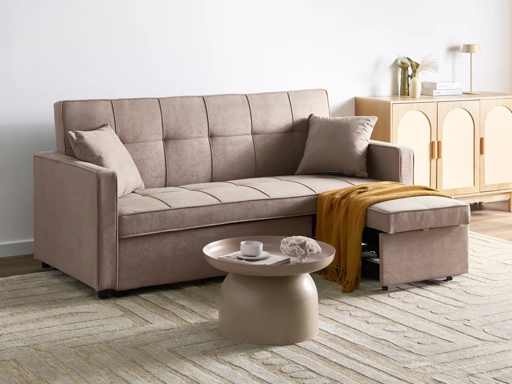 Schlafsofa 3-Sitzer GLOMMA Stoff Taupe_1059601