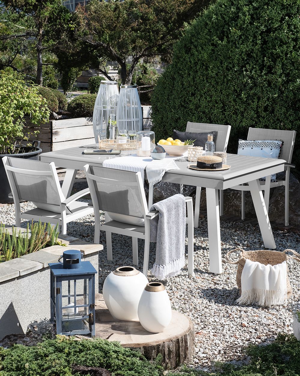 Set van 4 tuinstoelen PERETA Metaal Grijs