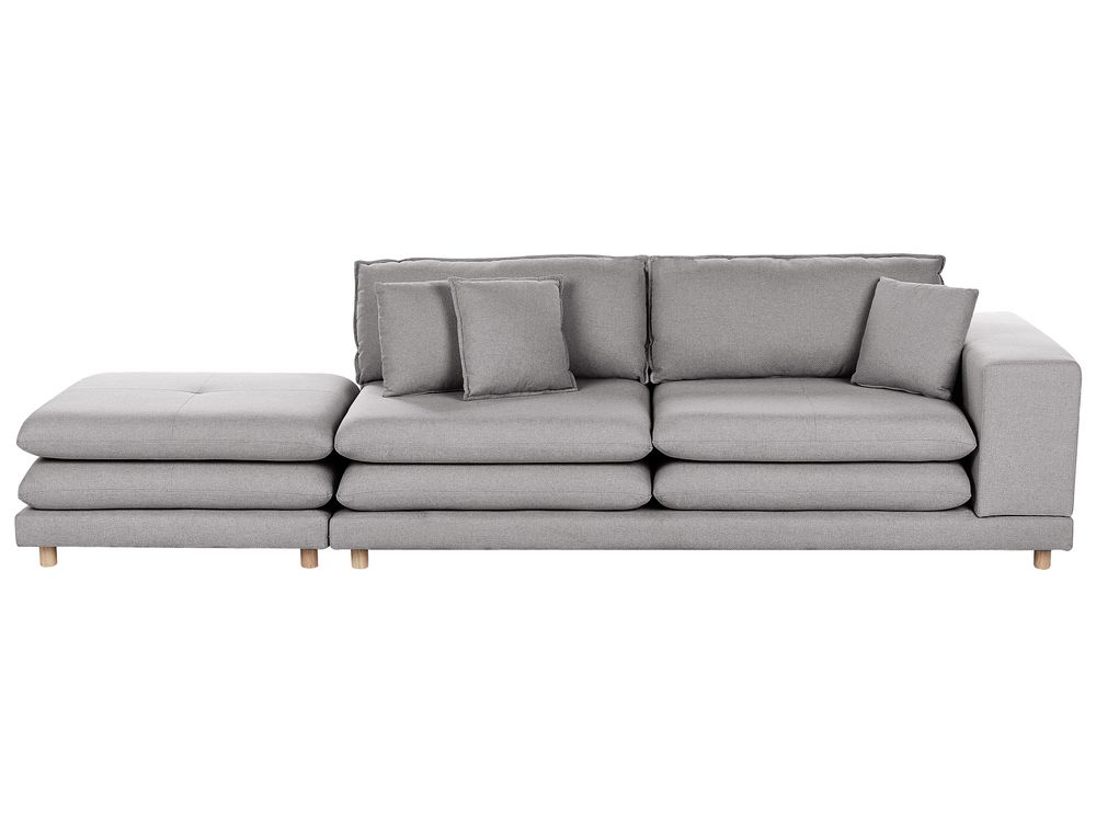 Sofa 2 Seater HEDEN with Ottoman Fabric Grey