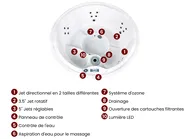 Spa d'extérieur avec LED MARFIL Gris foncé_1076330
