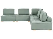 Modul Ecksofa 5-Sitzer TIBRO Stoff Hellgrün linksseitig_1057802