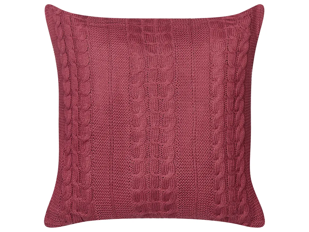 Dekokissen 2er Set CADETIA 45 x 45 cm Baumwolle Burgunderrot Ohne Muster_915740