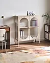 Sideboard mit Glastüren SARRE 90 cm Metall Beige