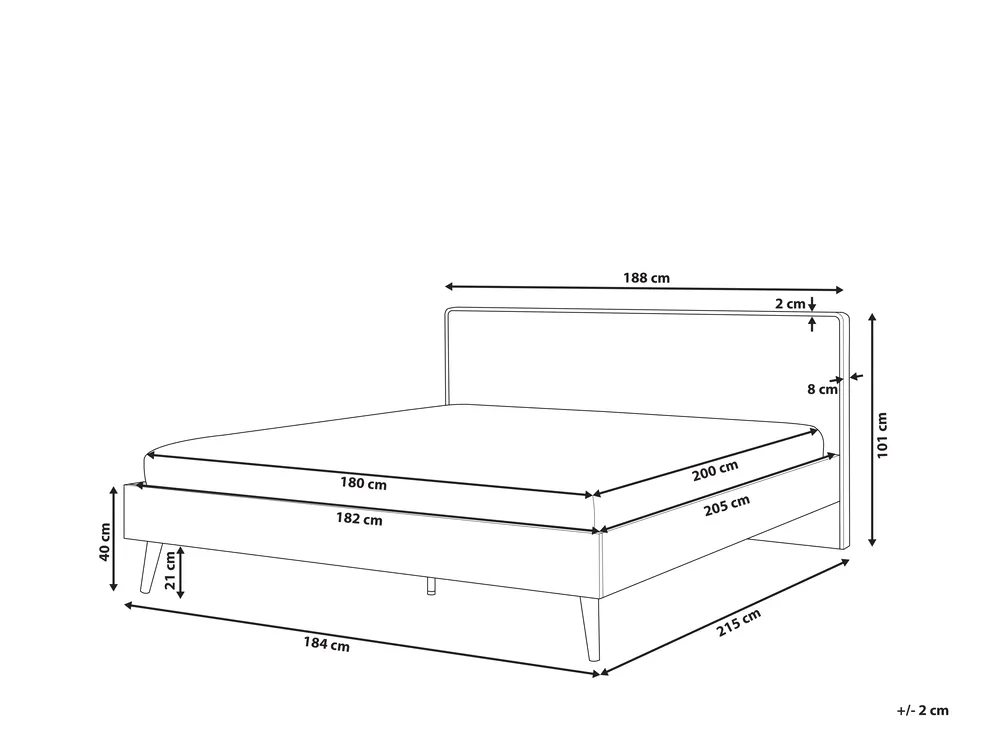 Bett mit Lattenrost SERRIS 180 x 200 cm Hellbraun_748573