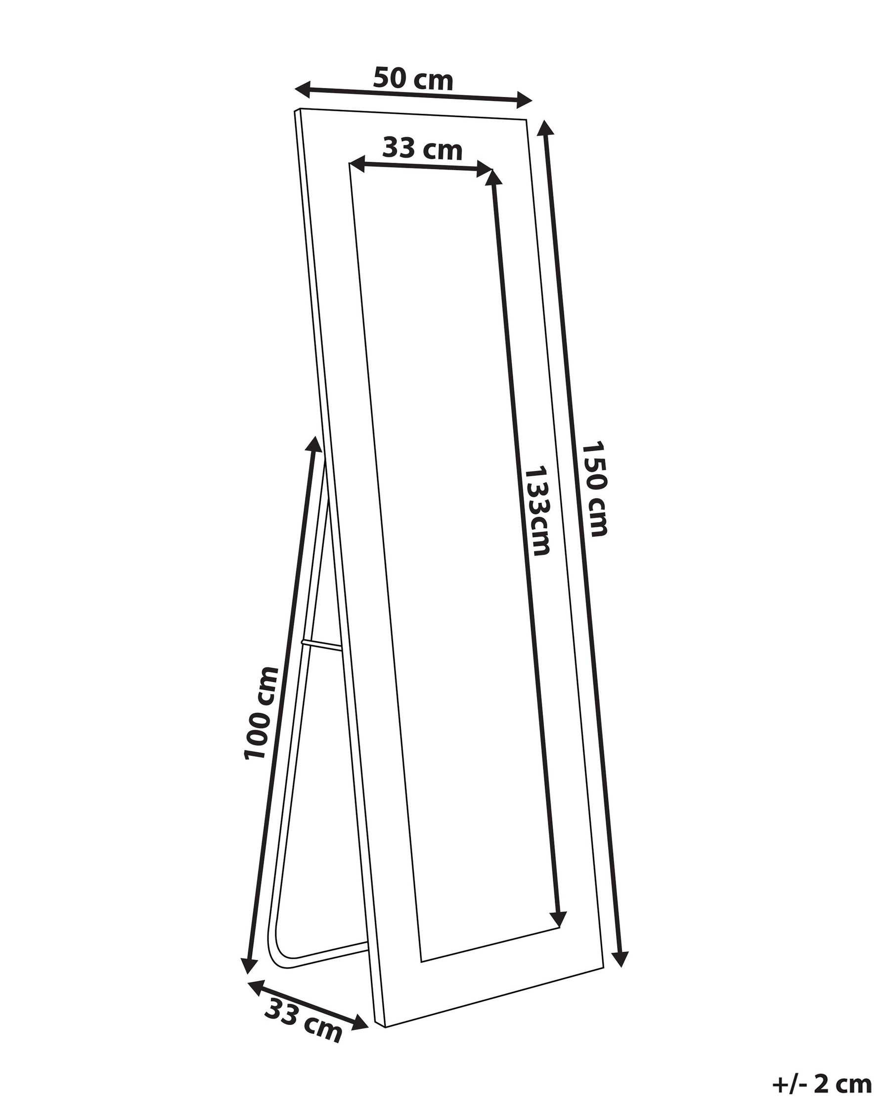 Standspiegel LAUTREC 150 cm Samtstoff Marineblau_840651