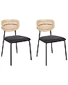 Esszimmerstuhl 2er Set MAYETTA Rattan Schwarz