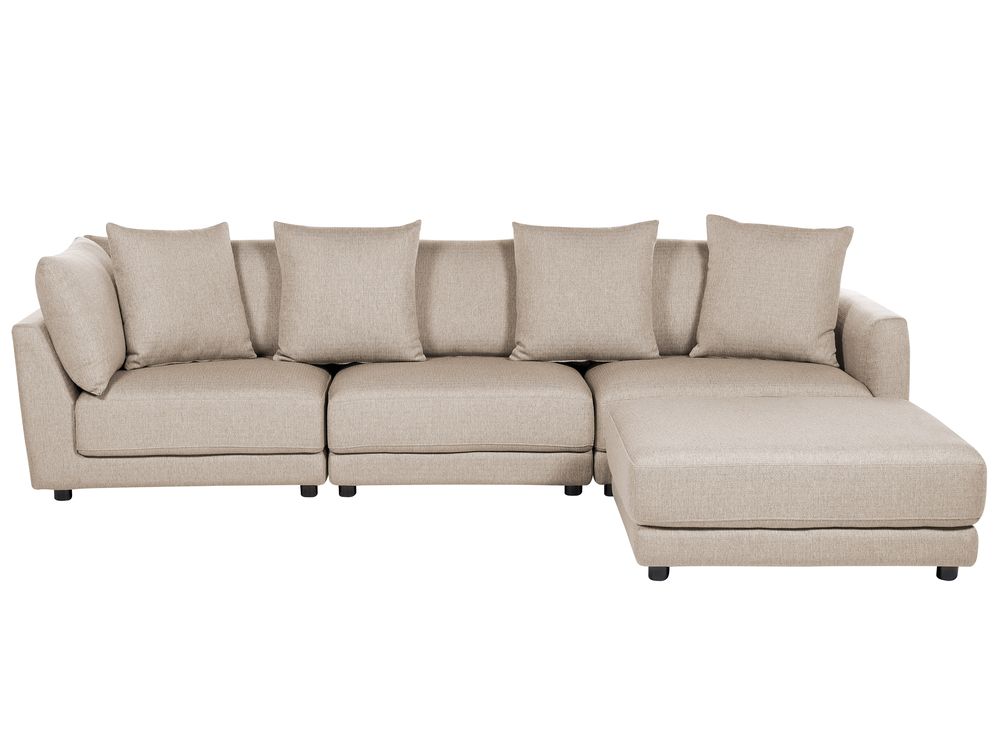 Sofa 3-Sitzer SIGTUNA mit Ottomane Stoff Beige
