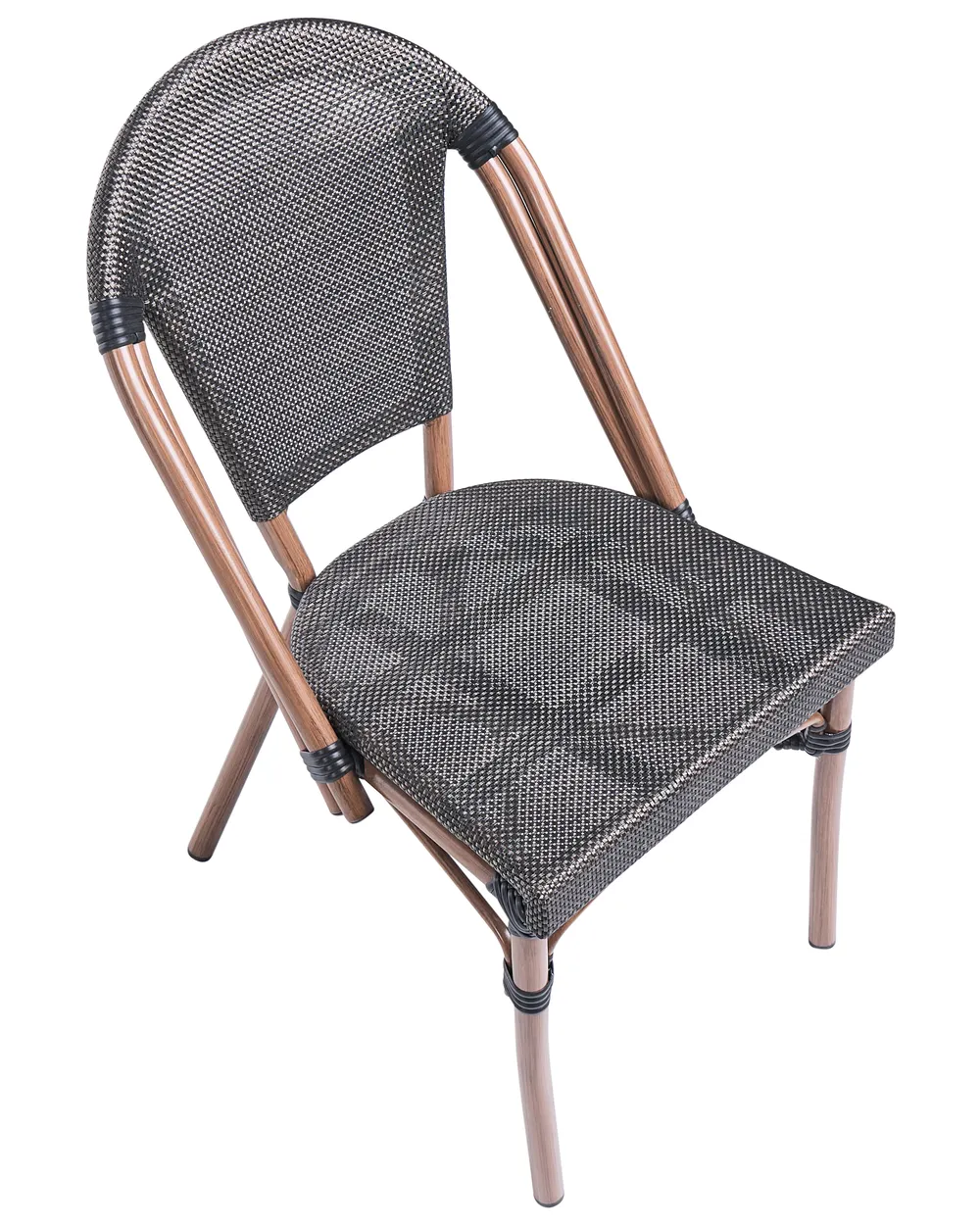 Gartenstuhl 4er Set RIFREDDO Polyrattan Grau_1062345