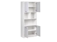 Bücherregal mit 4 Türen ZEHNA Grau / Weiß_1033261