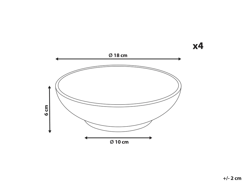 Set of 4 Deep Plates SESAME Stoneware Light Grey_957342