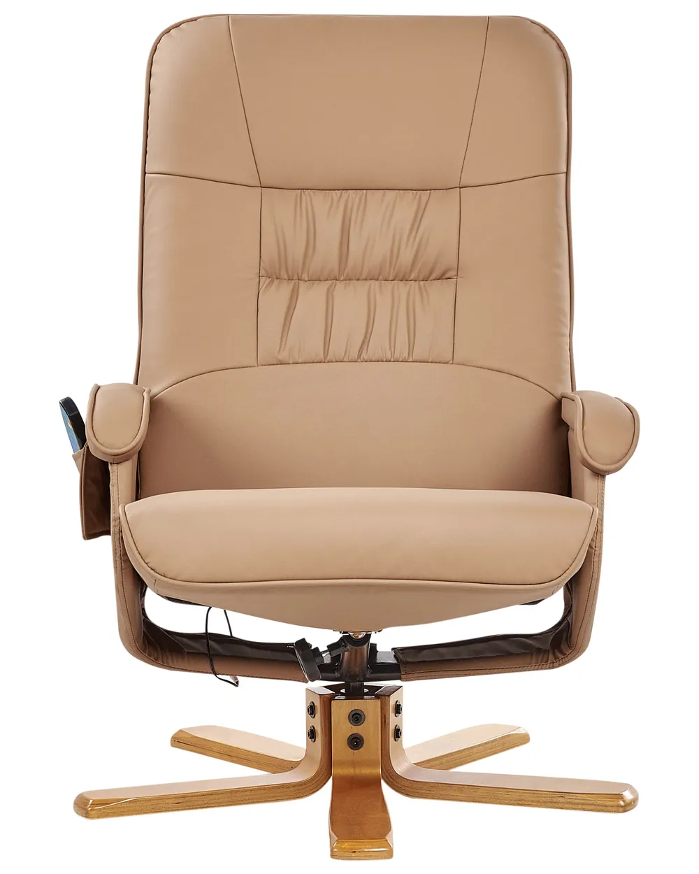 Massage Chair RELAXPRO with Footstool Faux Leather Light Brown_964823