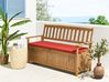 Gartenbank mit Auflage SOVANA 160 cm mit Stauraum Akazienholz Rot