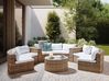 Garden Lounge Set with Table 9 Seater SEVERO PE Rattan Golden Brown