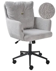 Desk Chair ALPINE Faux Fur Grey_1006592