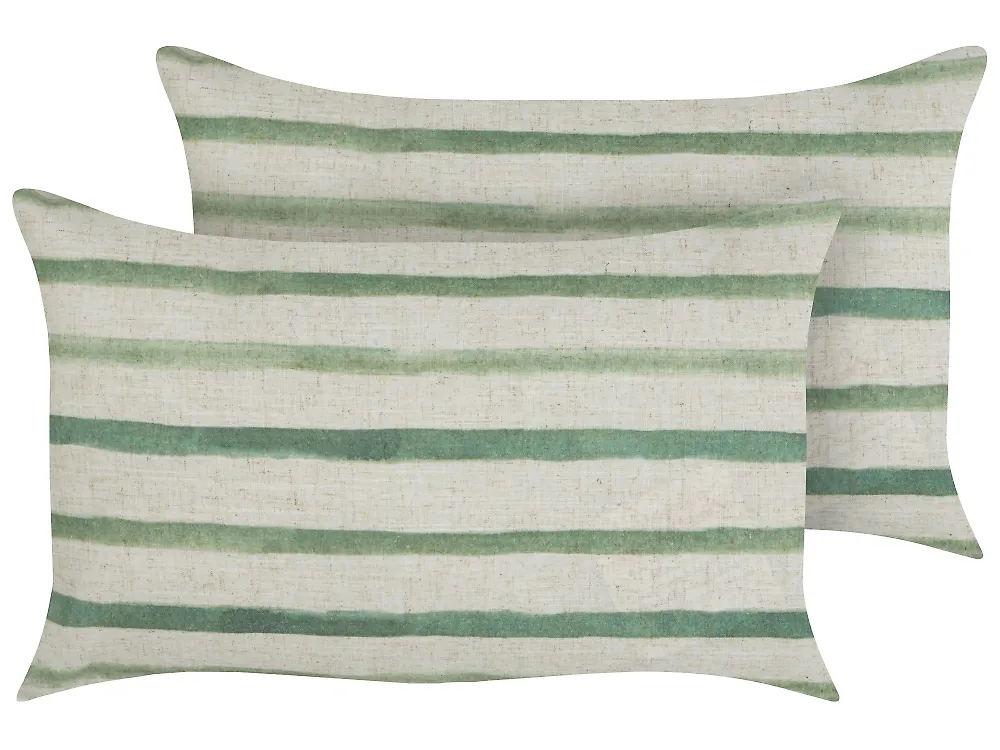 Dekokissen 2er Set KAFRA 30 x 50 cm Grün Streifenmuster