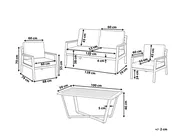 Garden Lounge Set with Table 4 Seater DELIA Metal Grey_799213