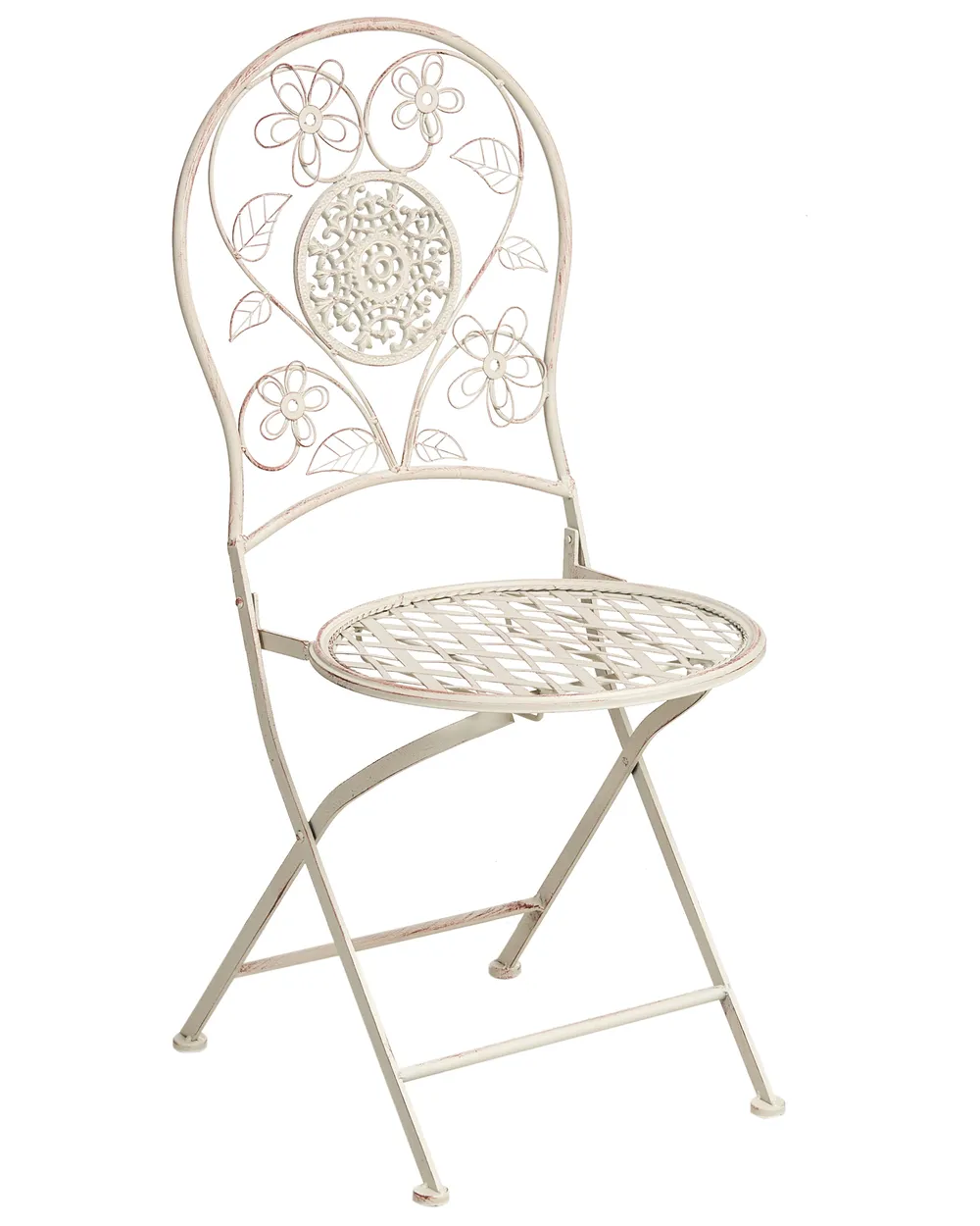 Set of 2 Garden Chairs YAVIZA Folding Metal Light Beige_1001881