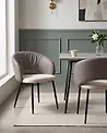 Set mit 2 Stühlen WALLA Stoff Braun