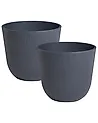 Set mit 2 Blumentöpfen DRABA 44 cm Schwarz