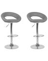 Set mit 2 Barstühlen PEORIA drehbar Kunstleder Grau