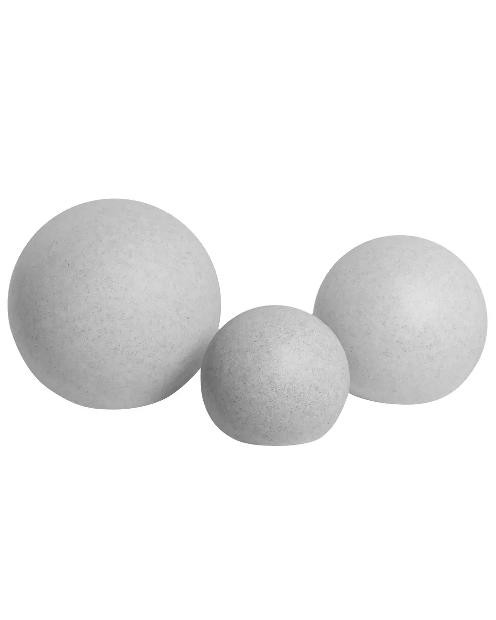 LED Outdoor Kugelleuchten 3er Set DILLONS mit Fernbedienung Hellgrau