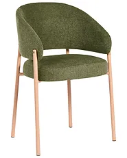 Set of 2 Dining Chairs ZANE Fabric Green_1160999