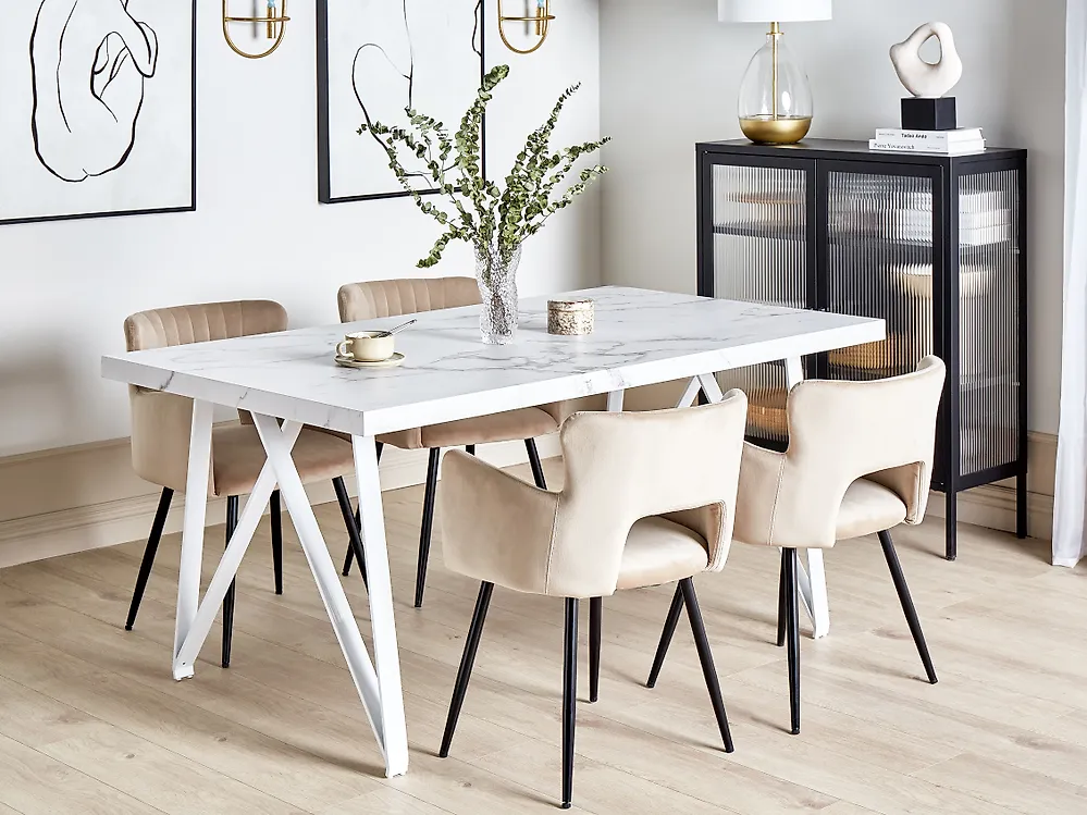 Esstisch GRIEGER Weißer Marmor 160 cm 90 cm_1172051