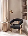 Sessel ILBRO Bouclé Schwarz / Hellbraun