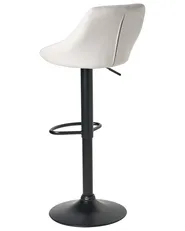 Set of 2 Bar Stools MEDULIN Swivel Fabric Light Grey_1011538