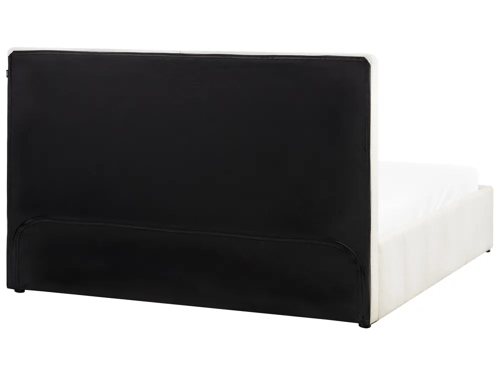 Bett mit Stauraum CASTELNAVET Stoff Cremeweiß 180 x 200 cm_972849