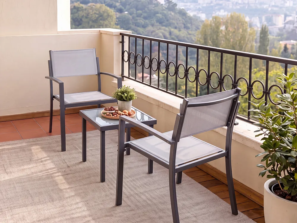 Bistro Set TAVOLETO Metall Grau_1154181