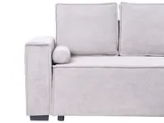 Corner Sofa Bed 3 Seater EDANE with Storage Fabric Grey Left Hand_1057221
